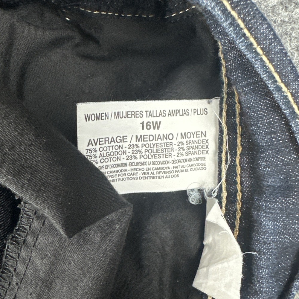 Gloria Vanderbilt Amanda Straight Leg Womens Size 16W Dark Wash Blue Denim Jeans - Picture 16 of 16